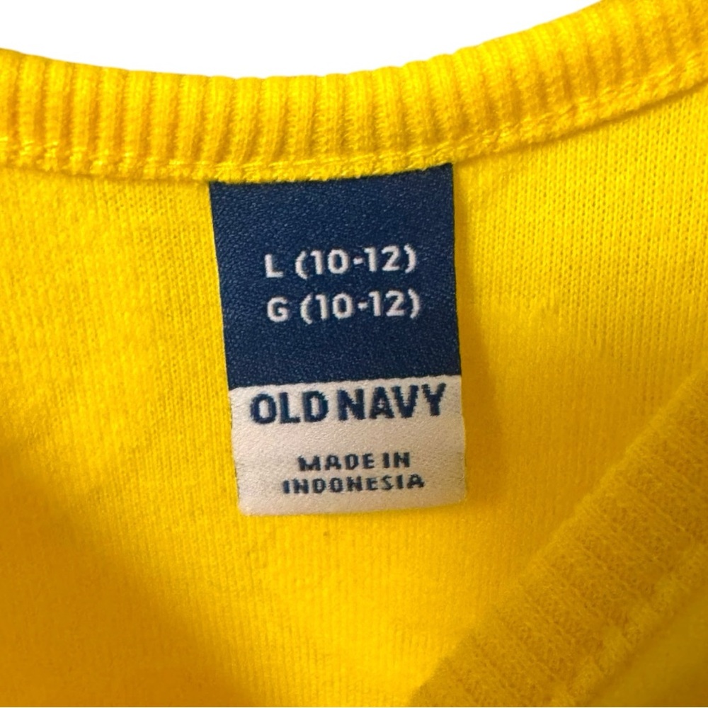 Old Navy Girls Happy Face Terry Cloth Cinched Waist Romper Size 10 12 Yellow - Picture 4 of 5